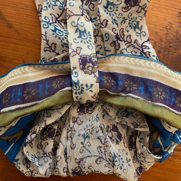 LUCKY BRAND SEMI-SHEER BOHO BLOUSE, TUNIC SZ MED, LIKE NEW - Picture 4 of 8